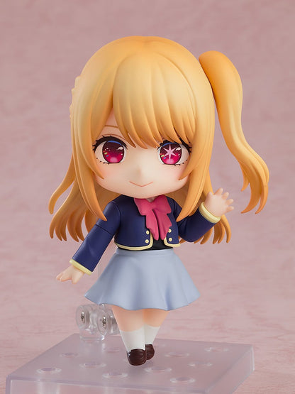 Alternate face with shining star eyes, holding smartphone in both hands