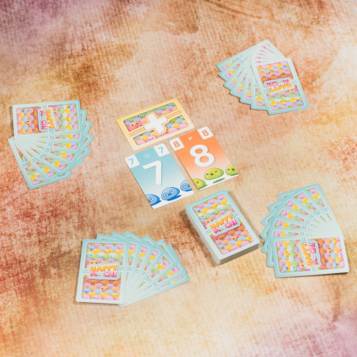 VR Distribution Happy Mochi card game distributed cards between four players