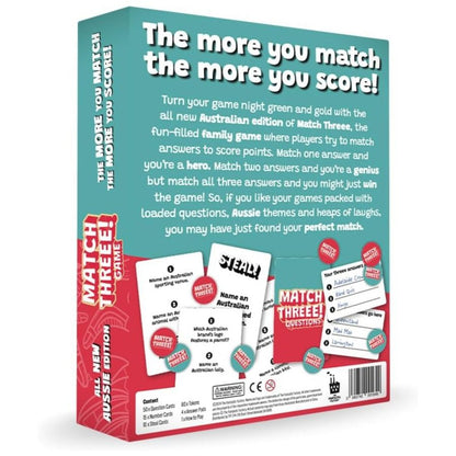 Match Three! Game packaging box back view