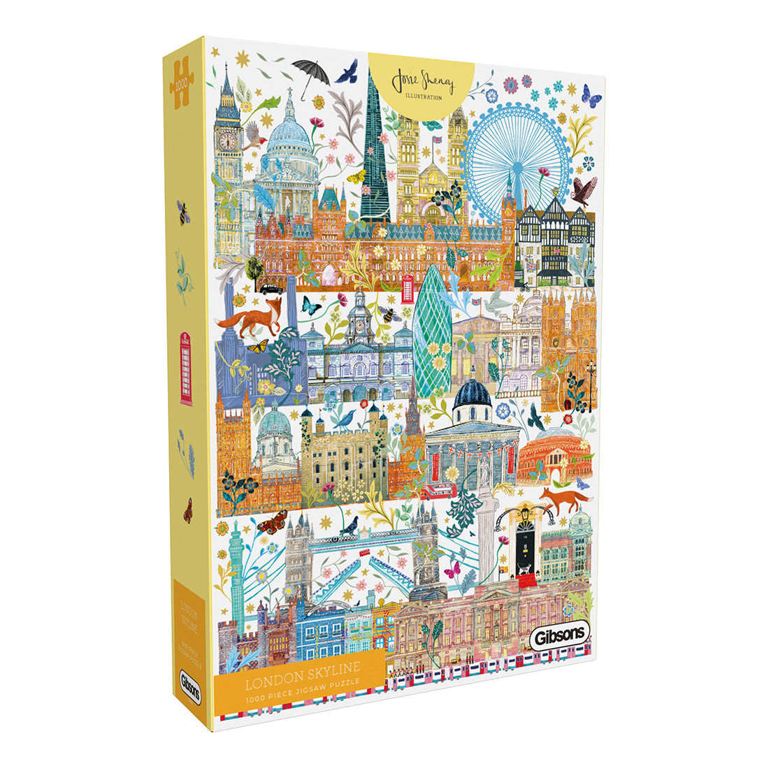 Box for a 1000-piece "London Skyline" jigsaw puzzle featuring a detailed, colorful illustration of famous British landmarks.