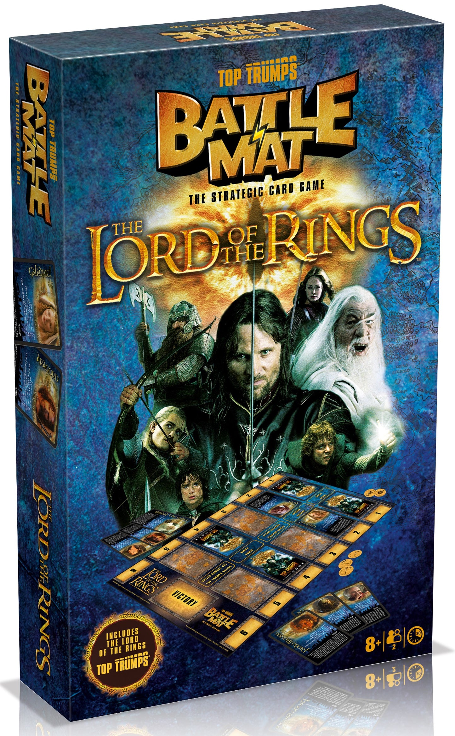 Board game box and components showing detailed artwork and thematic elements