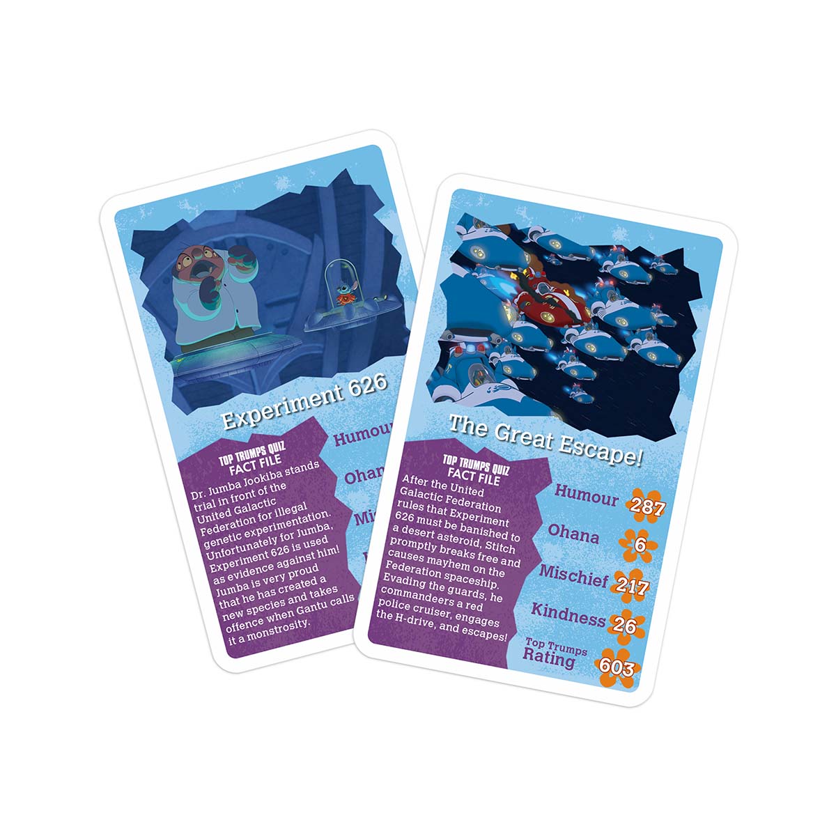 Top Trumps Lilo &amp; Stitch card game&#39;s great escape cards preview