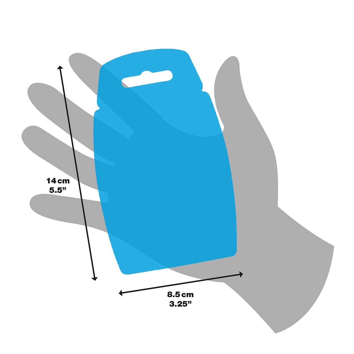 Top Trumps Lilo &amp; Stitch card case shown next to hand for scale