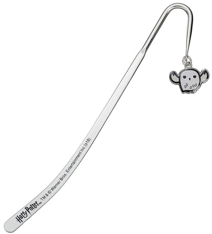 Close-up of Harry Potter Hedwig chibi owl bookmark, colorful cartoon style, perfect for fans and readers