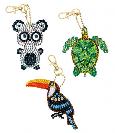 Crystal Art - Exotic Animals Keyring Kit - Good Games
