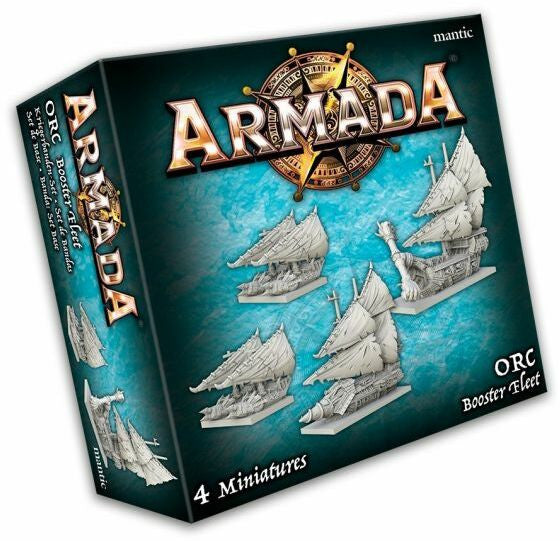 Armada Orc Booster Fleet miniatures, Mantic Games tabletop wargame