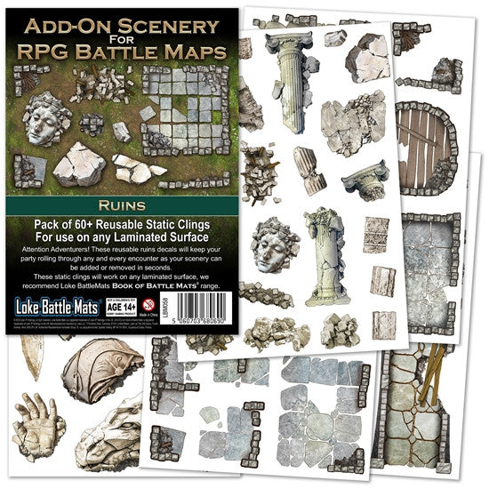 Loke Battle Mats Add On Scenery for RPG Maps Ruins