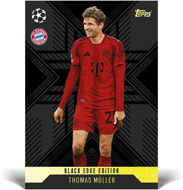 Thomas Muller Topps Black Edge Edition soccer card in red FC Bayern Munich jersey