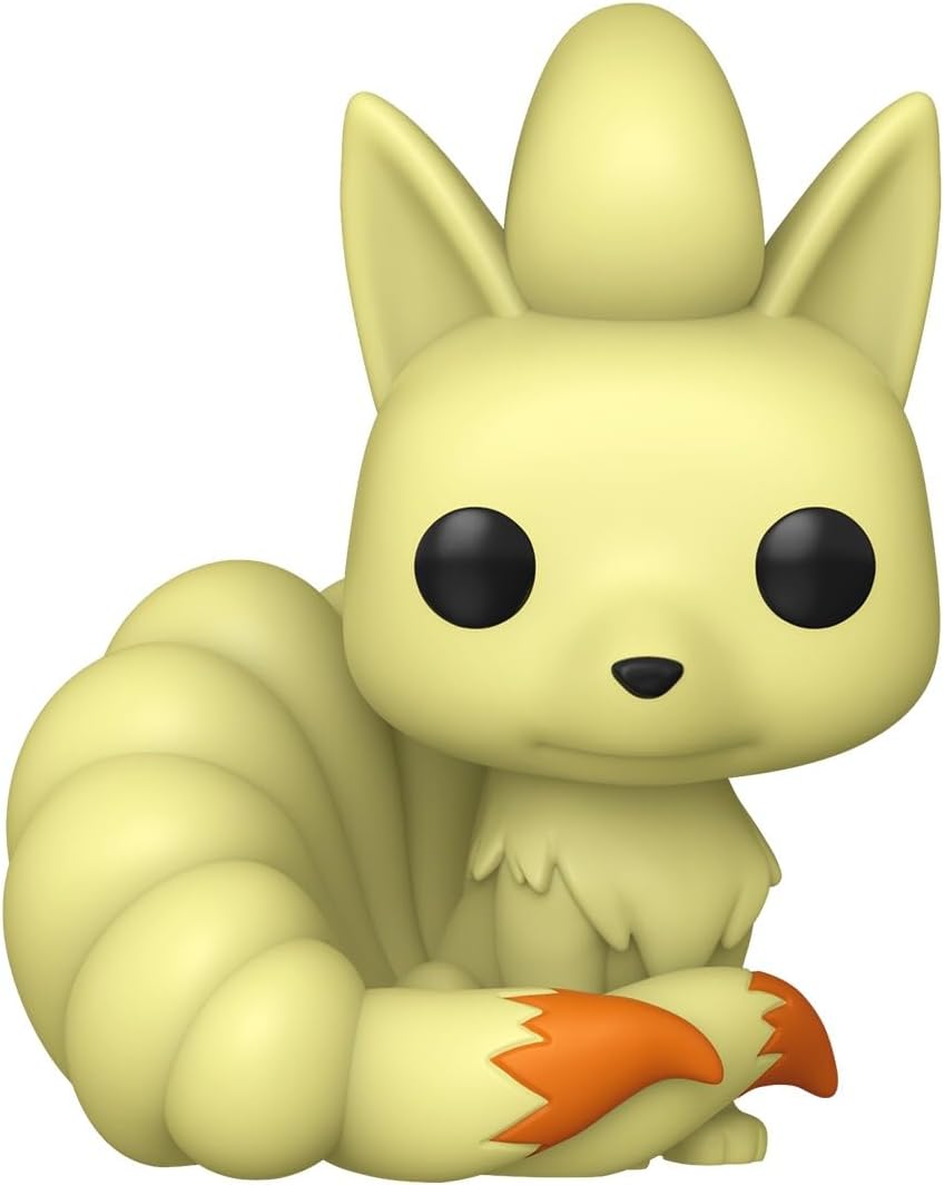 Funko Pop! figure of Alolan Vulpix, a cream-colored fox Pokémon with large black eyes and an orange-tipped tail