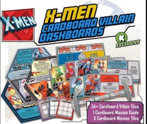 Marvel United X-Men Cardboard Villain Dashboards