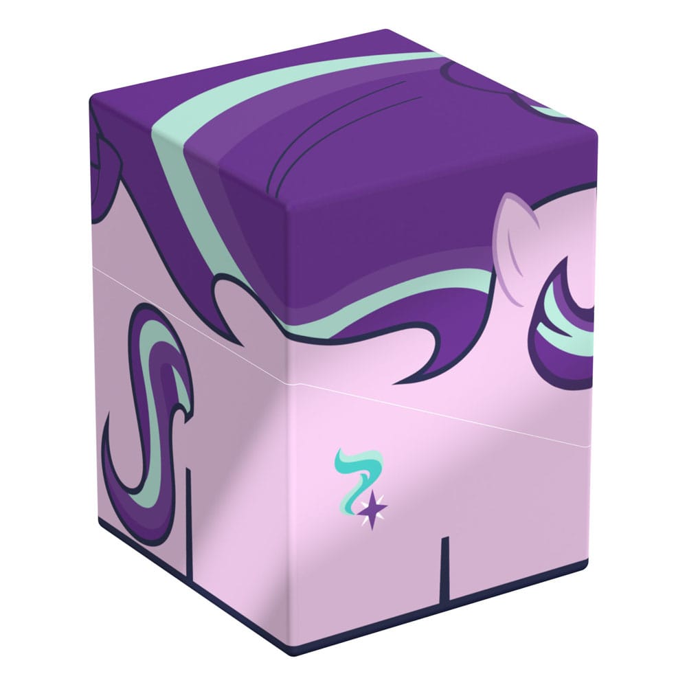 A cube-shaped Ultimate Guard Squaroes box featuring My Little Pony Starlight Glimmer with her purple and teal mane and cutie mark on light pink panels