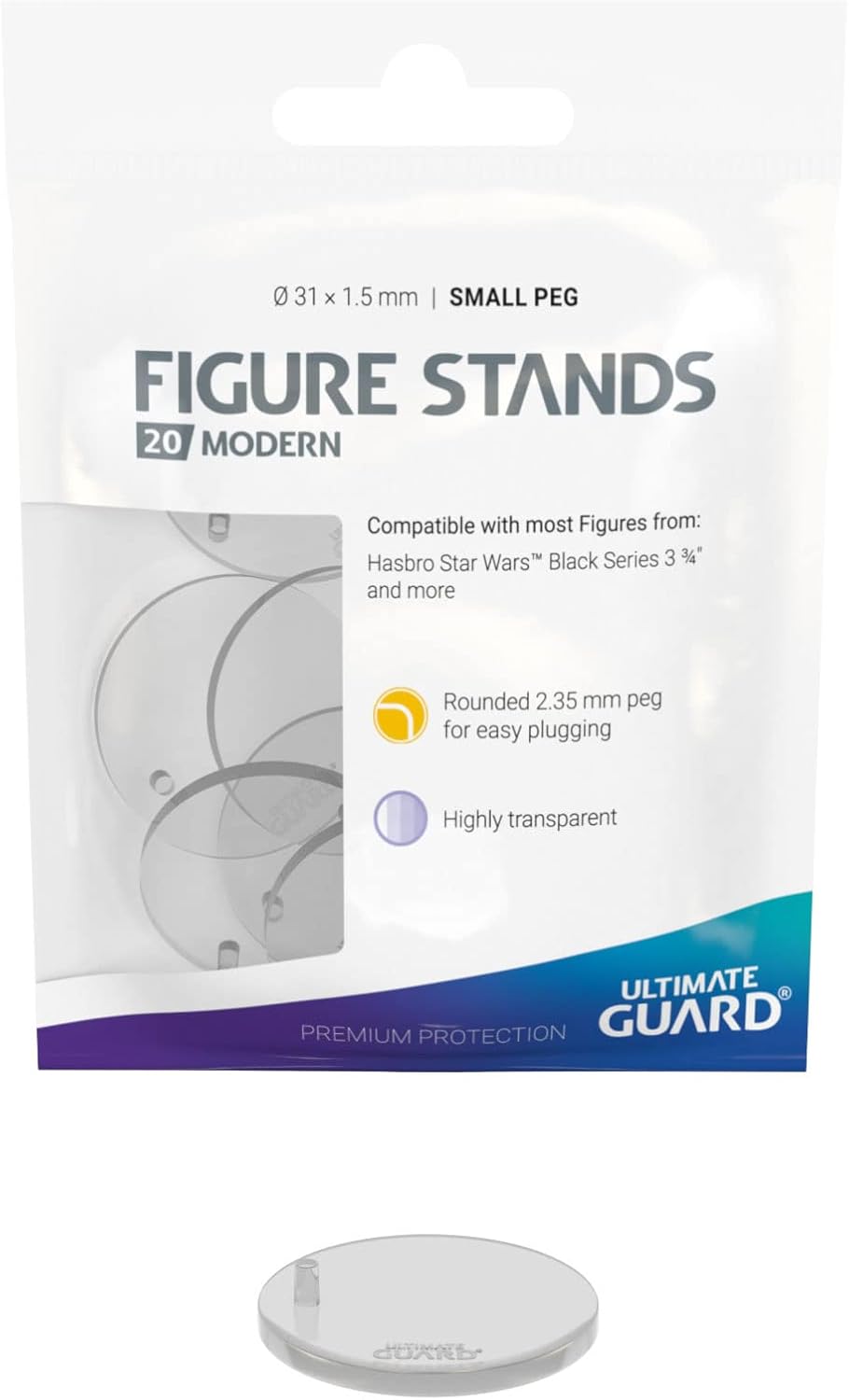 Ultimate Guard Small Peg Modern Figure Stands 20-Pieces - Good Games