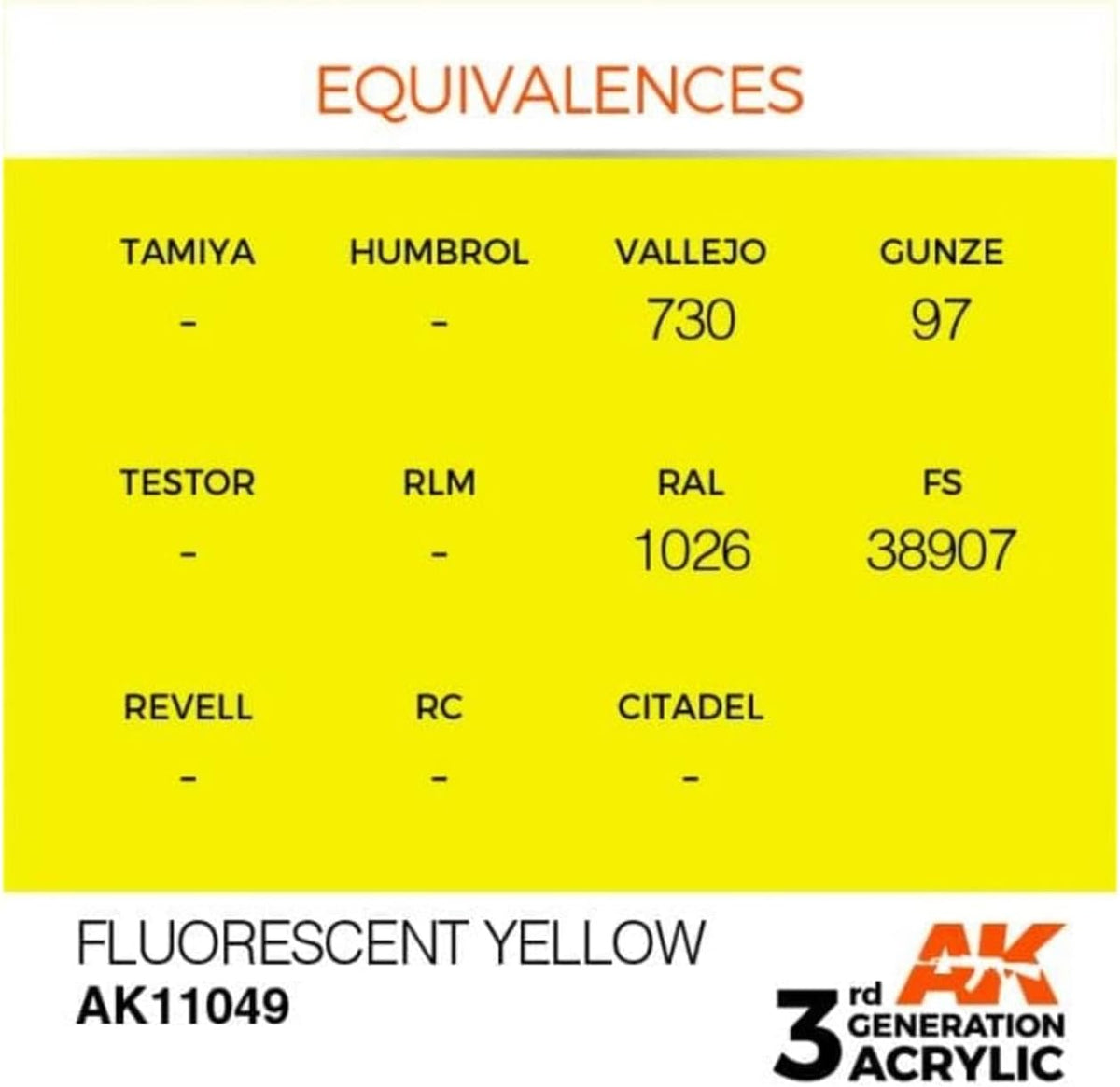AK Interactive 3 Gen Acrylics Modelling Paint 17ml - Fluorescent Yellow - Good Games