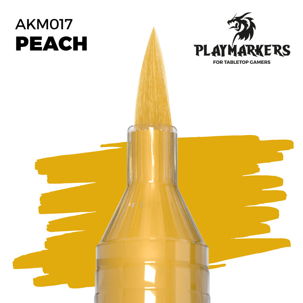 Peach marker tip and paint swatch, Playmakers hobby paint for tabletop gamers