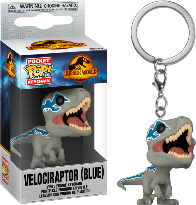 Jurassic World 3 - Velociraptor Blue Pop! Keychain - Good Games