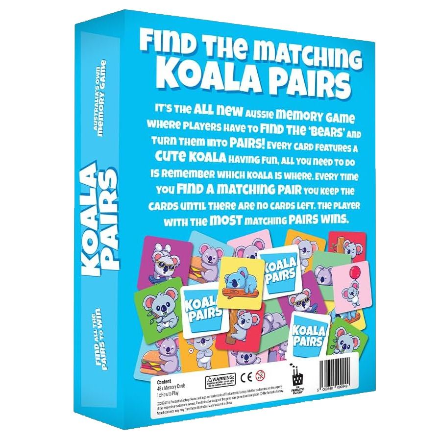 Koala Pairs packaging box back view