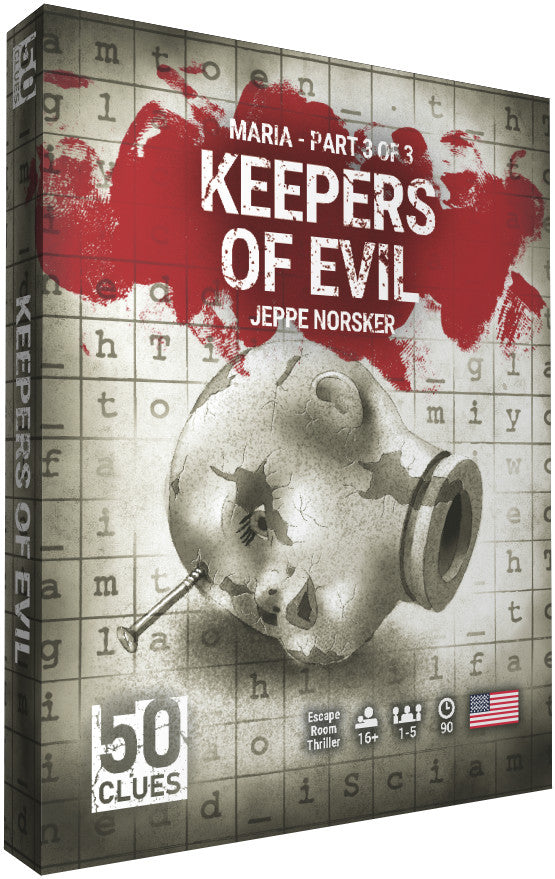 Maria Part 3: 50 Clues Season 2 Keepers of Evil puzzle box cover showing dark mysterious artwork for 1-5 players
