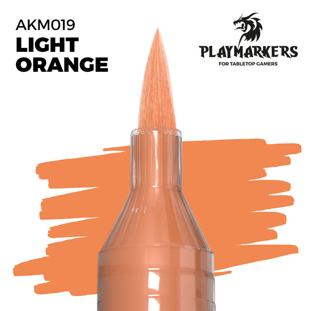 Light Orange marker tip and paint swatch, Playmakers hobby paint for tabletop gamers
