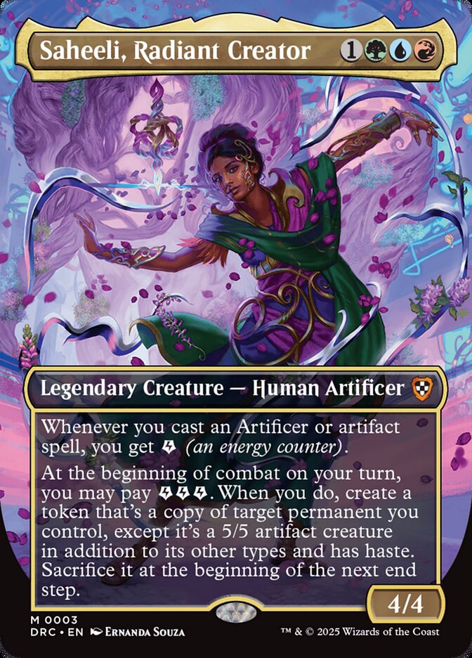 Saheeli, Radiant Creator 3/187 (Commander: Aetherdrift)  - Borderless