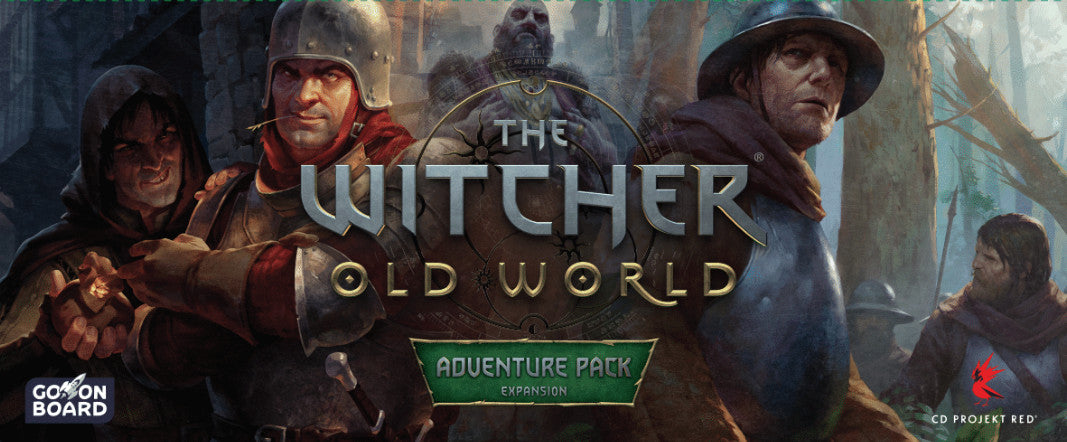 The Witcher Old World Adventure Pack expansion featuring fantasy characters in a dark atmospheric setting