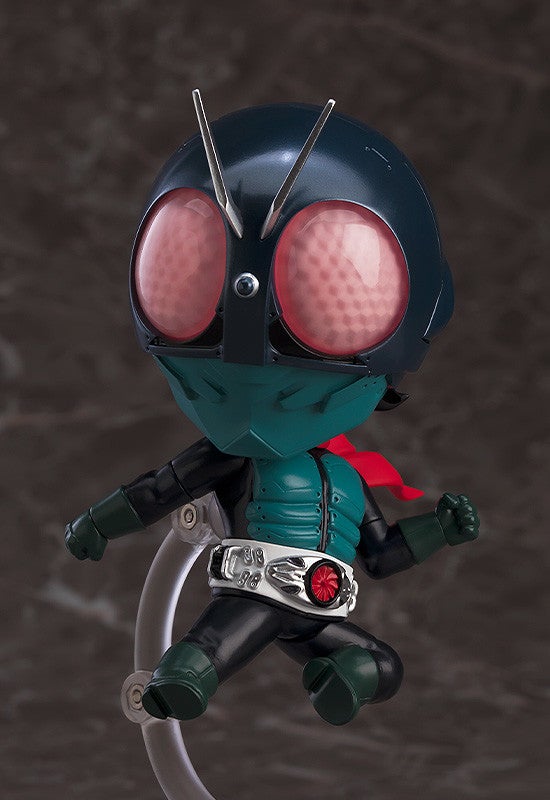 Nendoroid Kamen Rider with optional parts displayed around figure