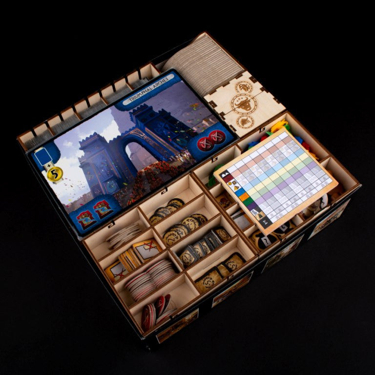 Laserox Inserts for 7 Wonders displaying detailed insert layout from above