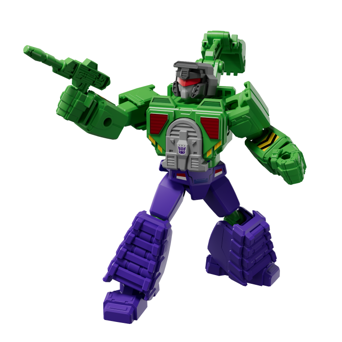 Transformers Legacy Series G2 Universe Roadbuster action figure in green and purple with blaster