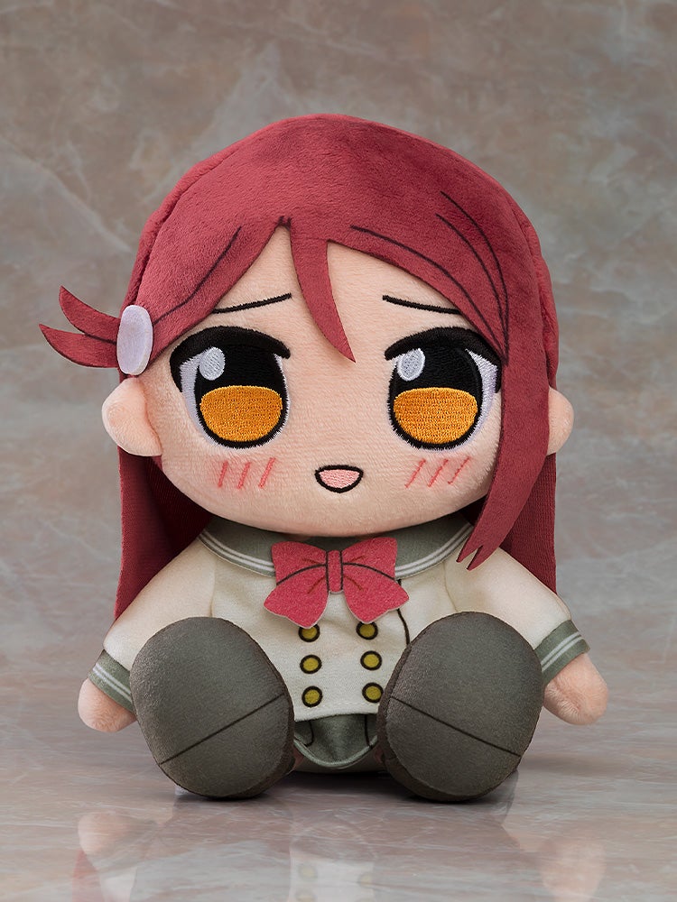 Good Smile Company Love Live Sunshine Kuripan Plushie Riko Sakurauchi plushie seated in school uniform on color background