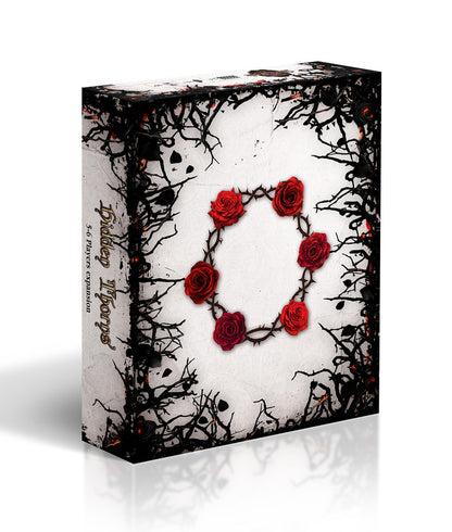 Hidden Thorns 5-6 Players Expansion box: thorny black branches frame a wreath of thorny vines with six red roses