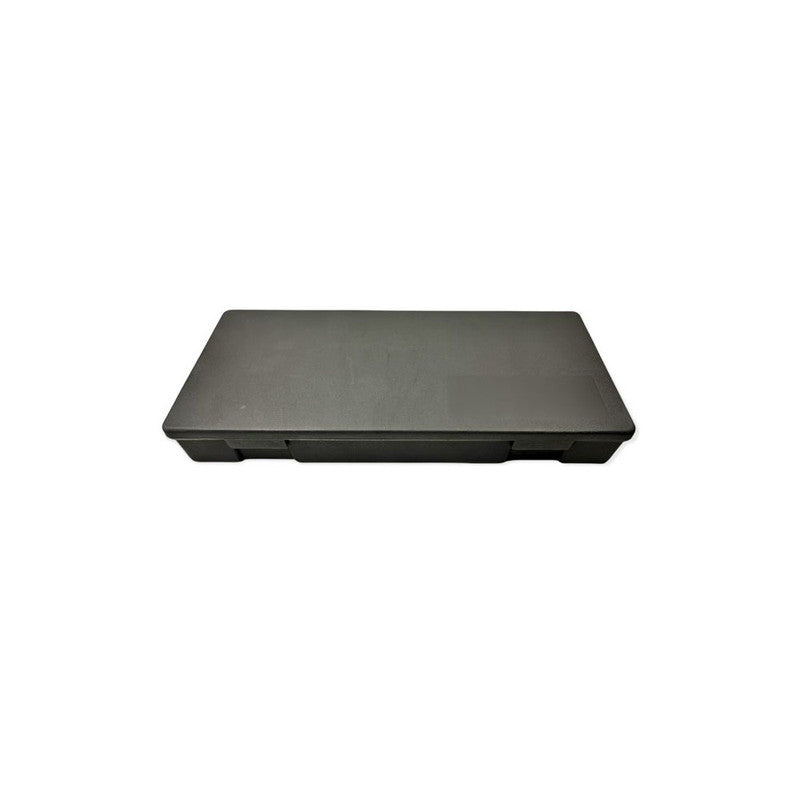 Dark grey textured rectangular plastic case