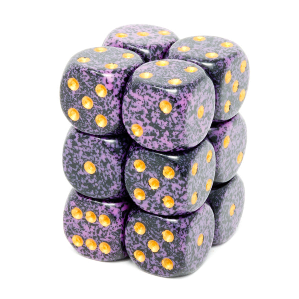Chessex - Speckled 16mm D6 Dice Block 12-Piece Set - Hurricane - Good Games