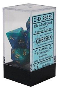 Chessex - Gemini Polyhedral RPG Dice Set - Blue-Teal/Gold