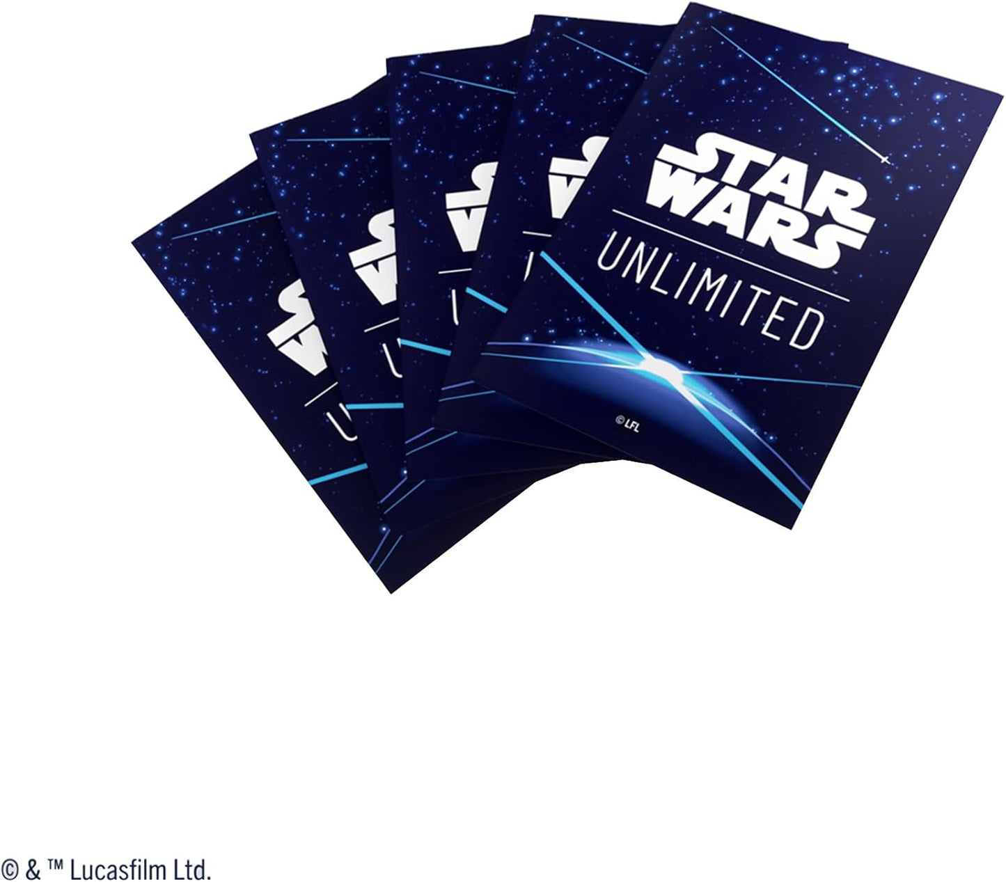 Space Blue Star Wars Unlimited sleeves with card insert