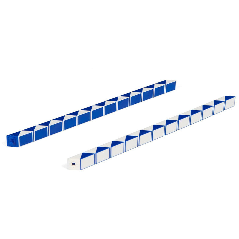 Rubiks Connector Snake 2 Pack both snakes laid flat, highlighting flexible, segmented design