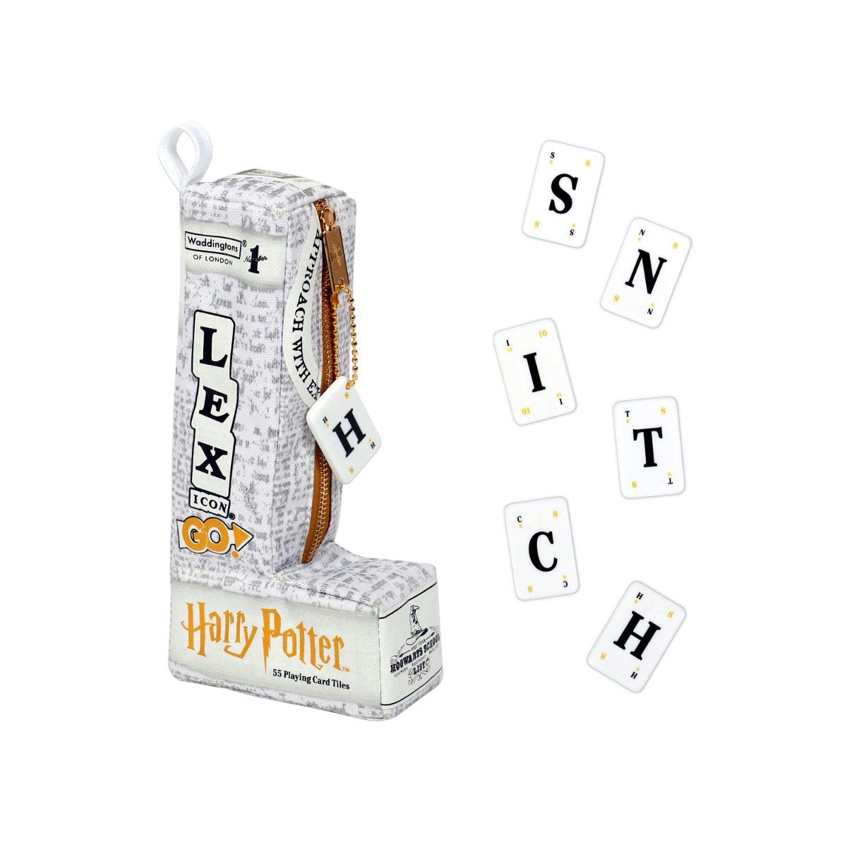 Box view of Winning Moves Harry Potter Lexicon Go Word Game with random tiles