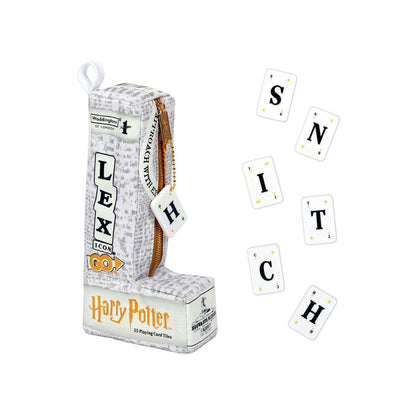 Box view of Winning Moves Harry Potter Lexicon Go Word Game with random tiles