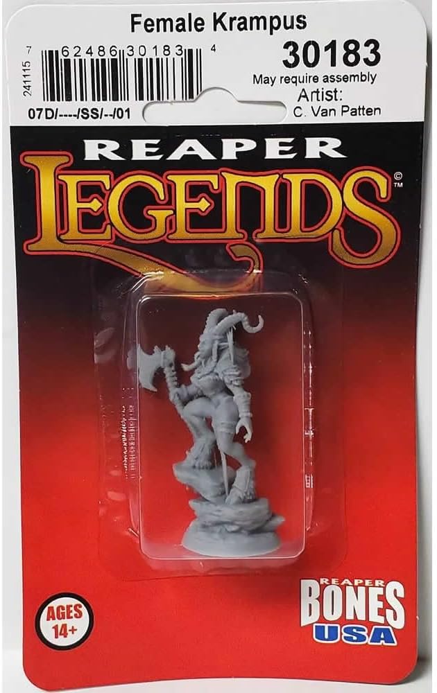 Reaper Bones Legends 30183 Female Krampus miniature figure in blister pack