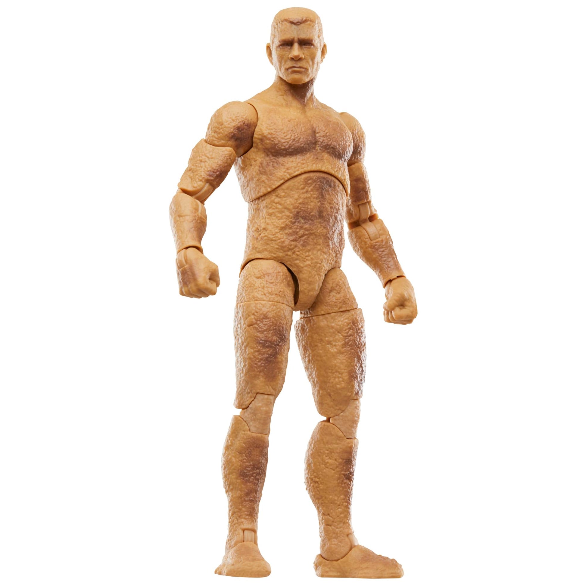 Sandman action figure stands ready with clenched fists. Its tan body features darker brown patches