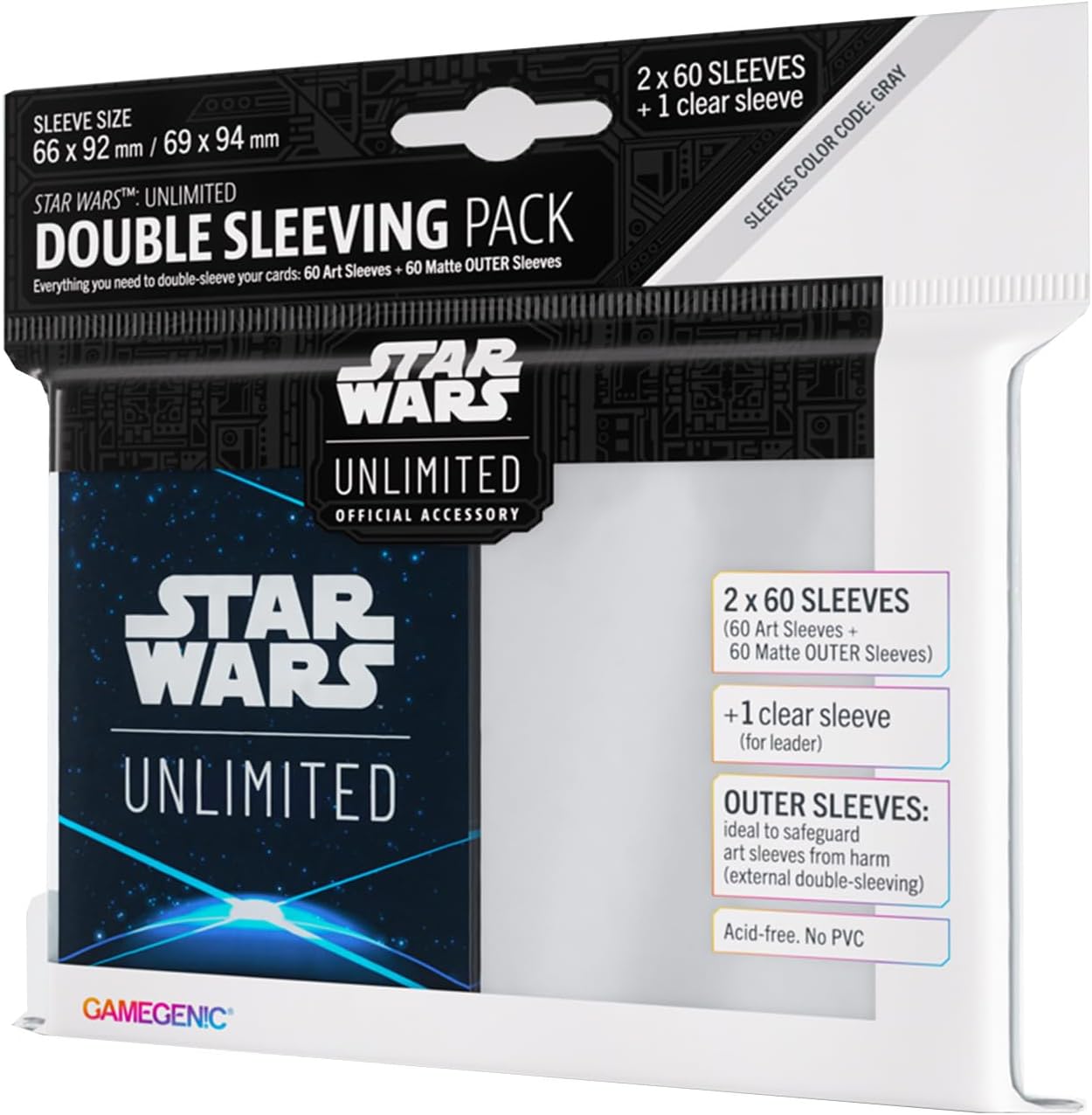 Space Blue Star Wars Unlimited sleeves pack front