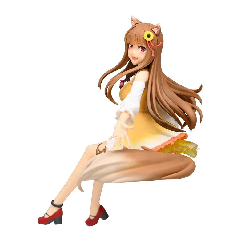 Collectible anime figure of a girl with fox ears and tail wearing a yellow dress and red shoes