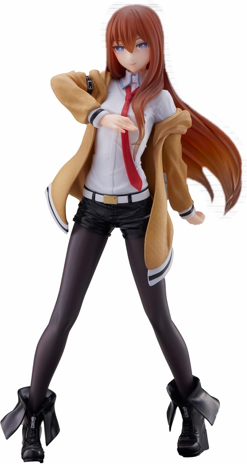 Kurisu Makise Coreful figure posed mid-step with dynamic expression