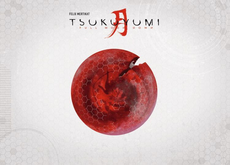 Official product photo of Tsukuyumi: Full Moon Down Base Game, showing contents and box