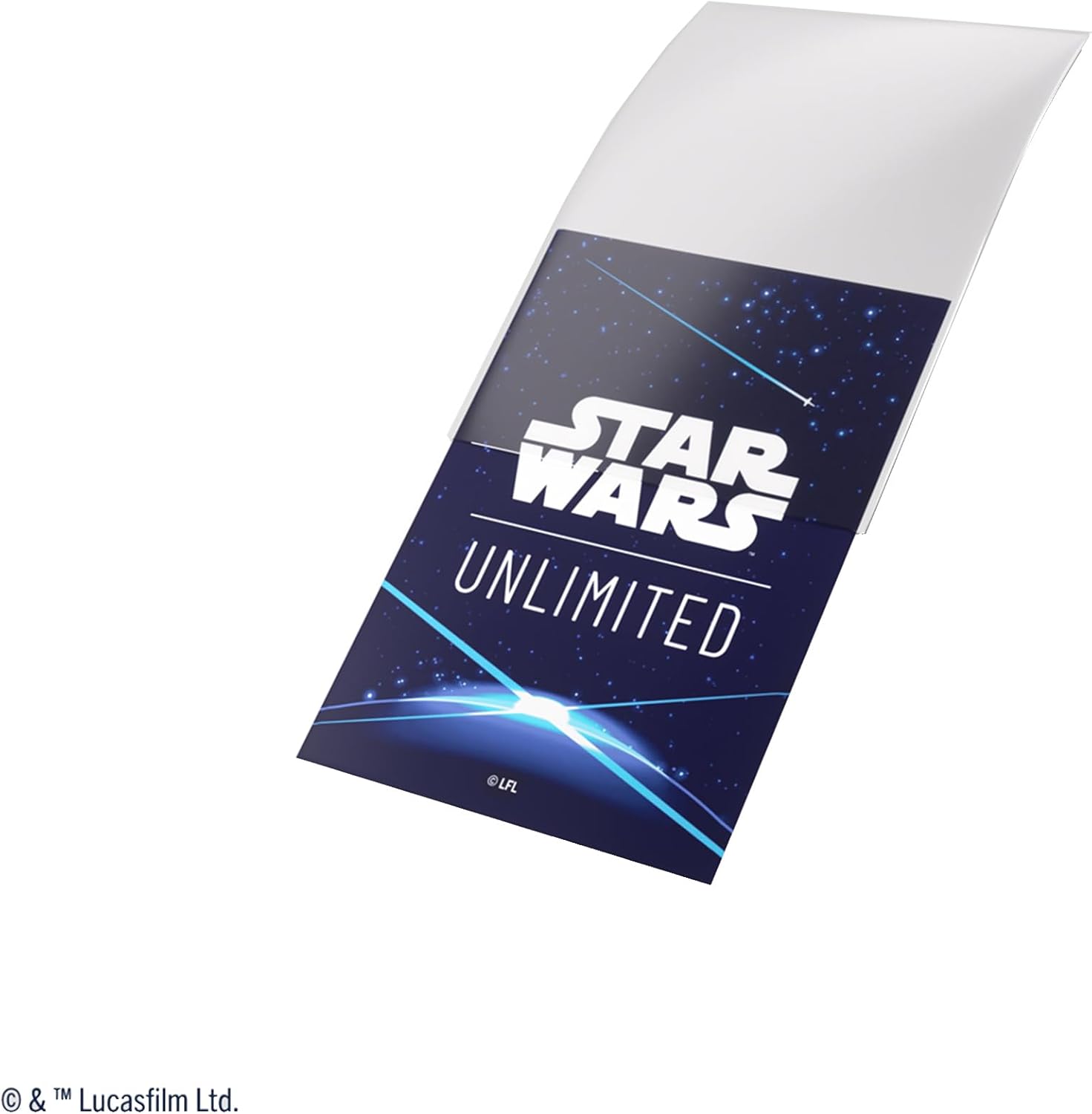 Space Blue Star Wars Unlimited sleeves back of pack
