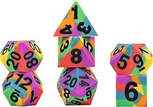 MDG 16mm sharp edge silicone rubber poly Pride dice set - Good Games