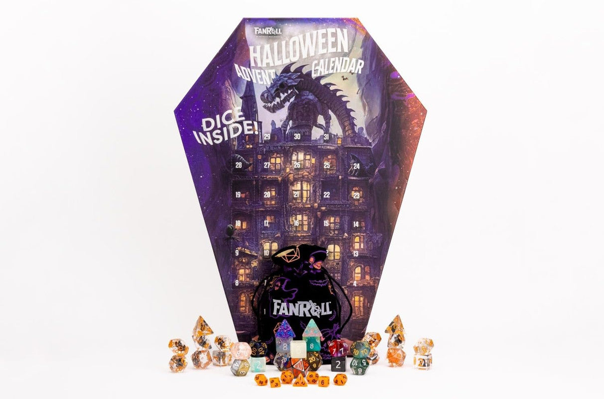 FanRoll by Metallic Dice Games - Halloween Advent Calendar Dice Set - Good Games