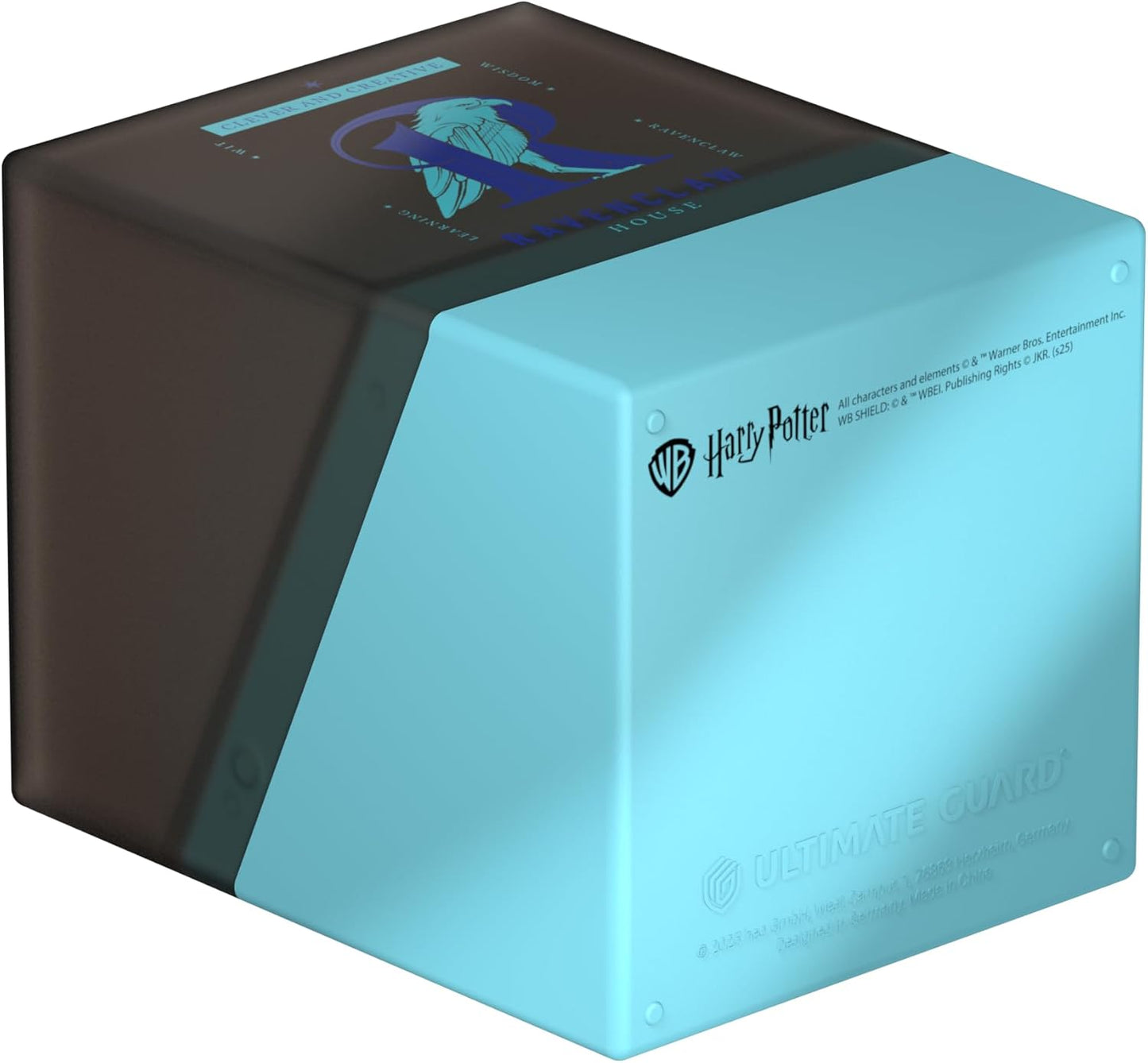 Ravenclaw House Harry Potter deck box, light blue and black, with the house eagle crest on the dark top panel