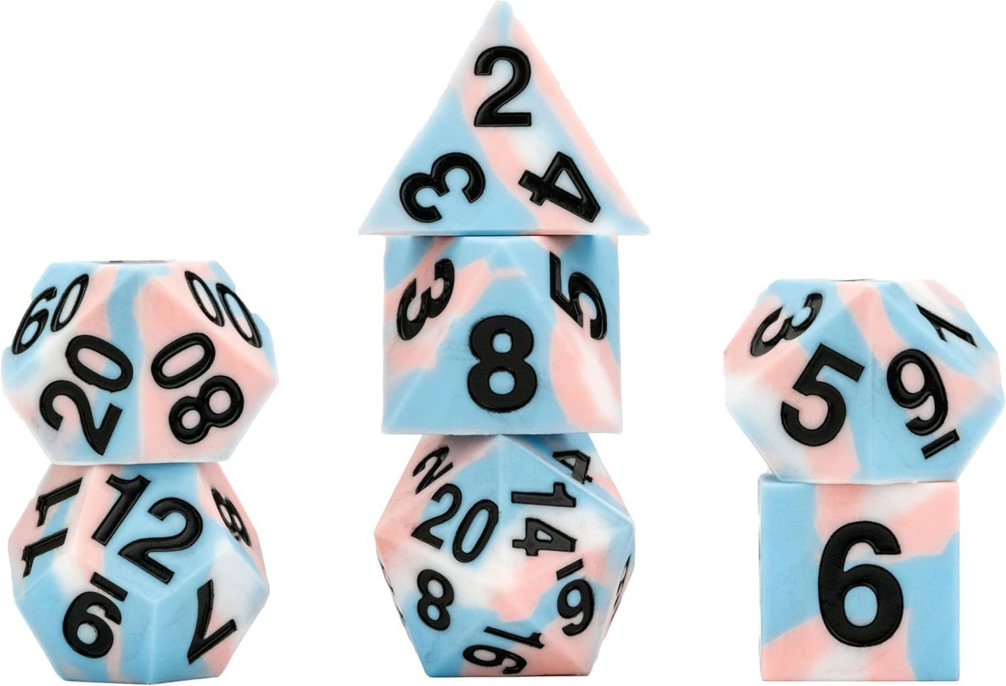 MDG 16mm sharp edge silicone rubber poly Pride dice set