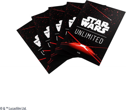 Space Red Star Wars Unlimited sleeves with visible card