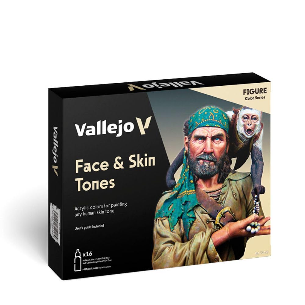 Vallejo Model Colour Face and Skin Tones Old Formulation 16-Colour Set - Good Games