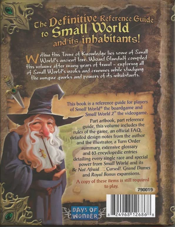 Side view of Small World game box displaying title and artwork continuation